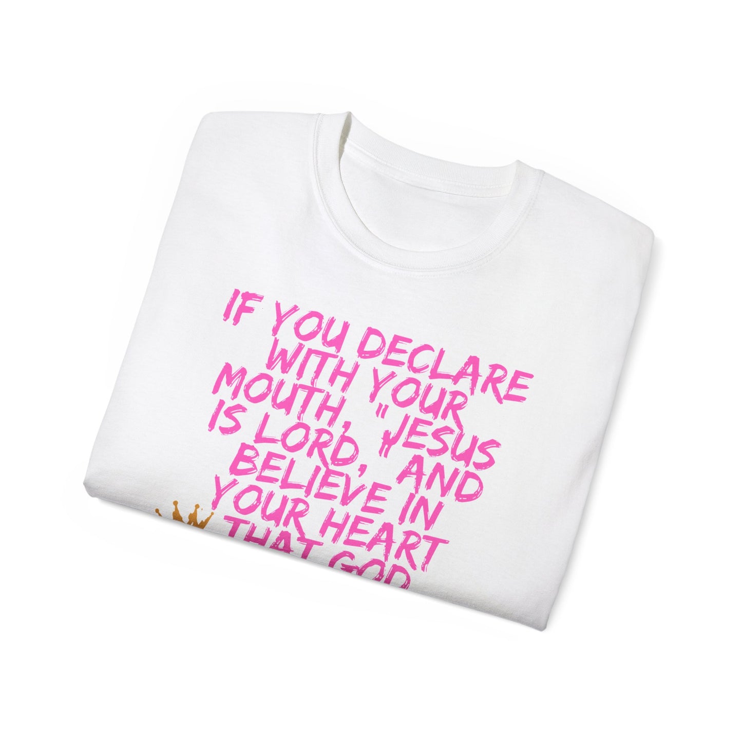 Romans 10:9 Ultra Cotton Tee, Inspirational Christian T-Shirt, Bible Verse Tee