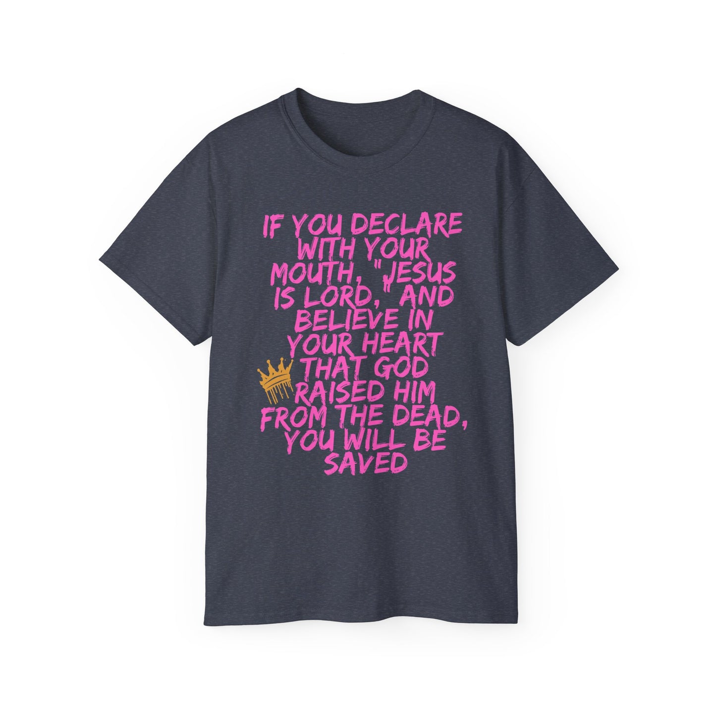Romans 10:9 Ultra Cotton Tee, Inspirational Christian T-Shirt, Bible Verse Tee