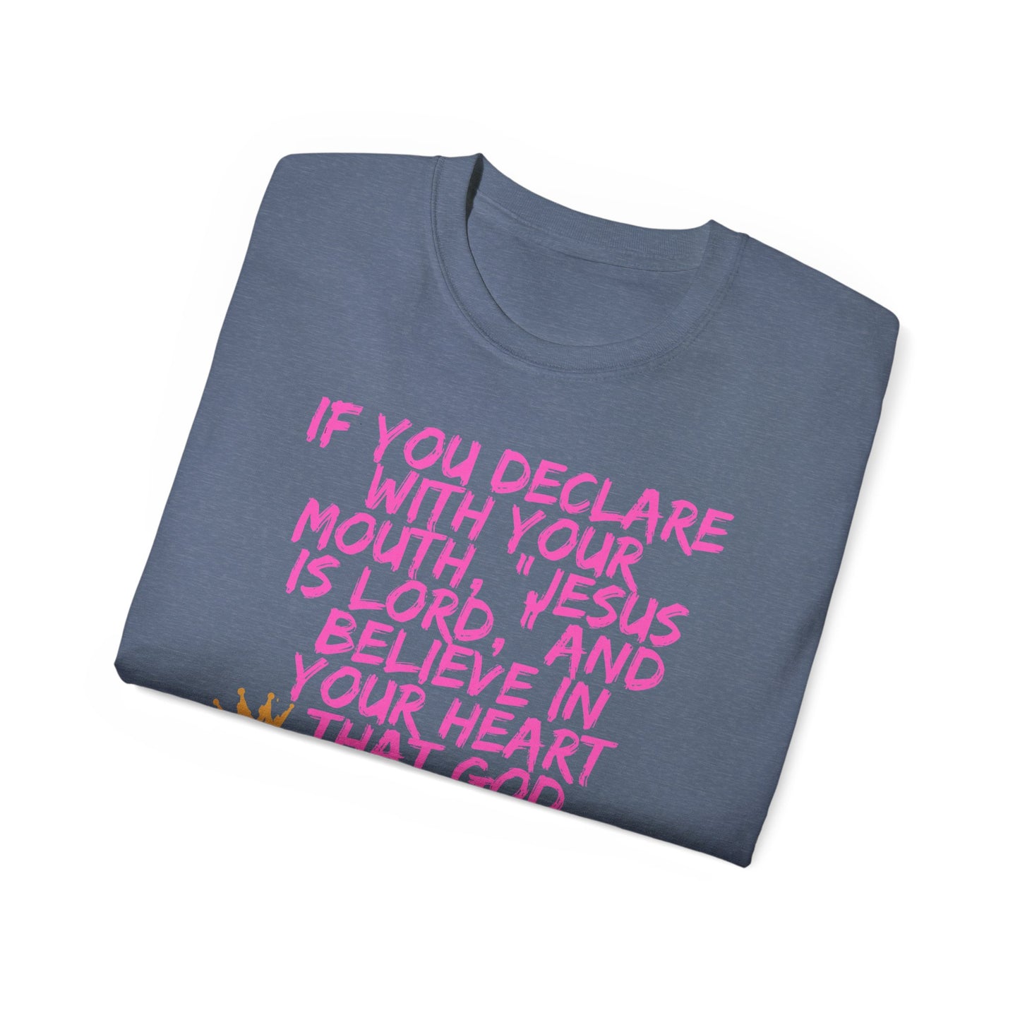 Romans 10:9 Ultra Cotton Tee, Inspirational Christian T-Shirt, Bible Verse Tee
