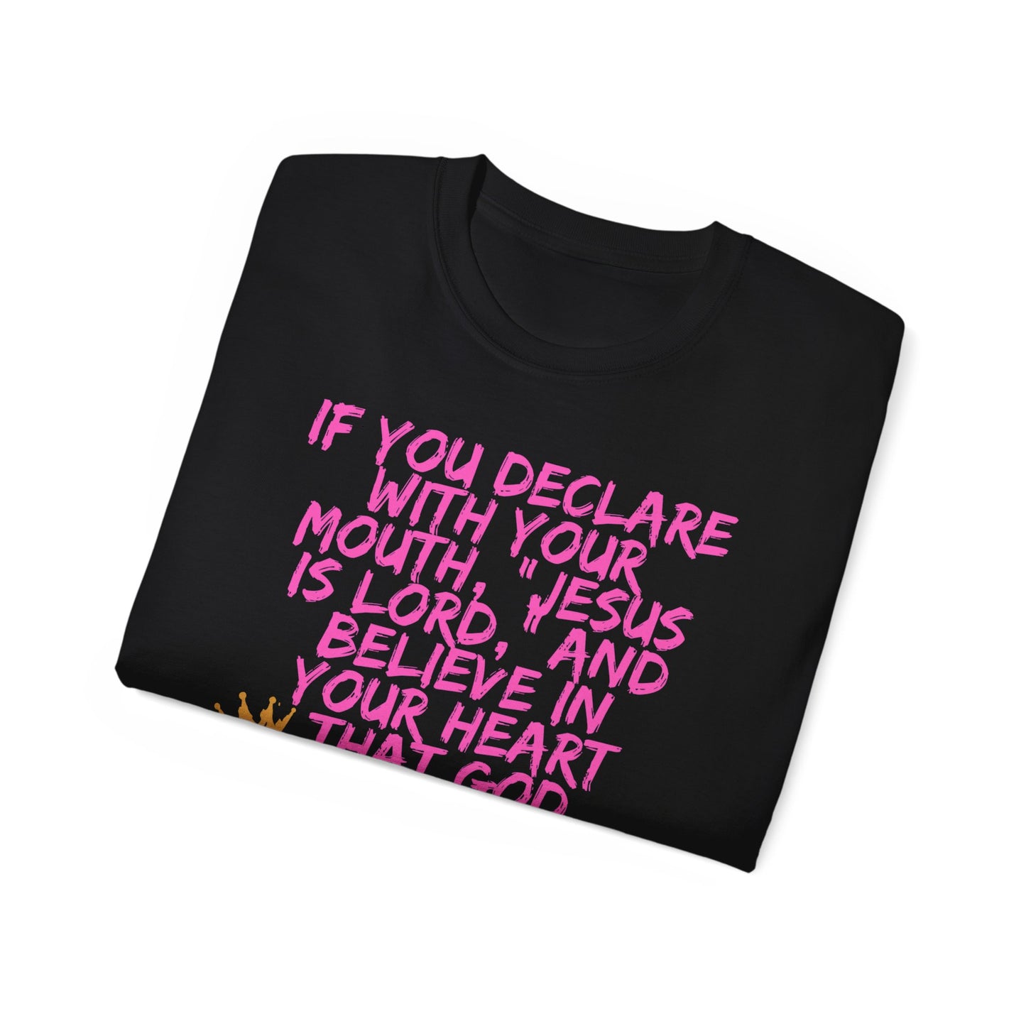 Romans 10:9 Ultra Cotton Tee, Inspirational Christian T-Shirt, Bible Verse Tee