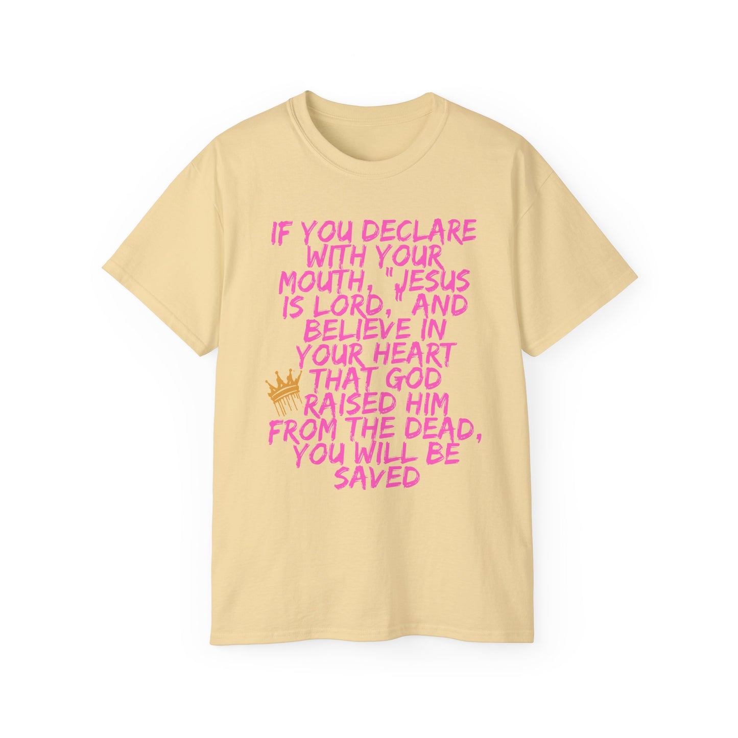 Romans 10:9 Ultra Cotton Tee, Inspirational Christian T-Shirt, Bible Verse Tee