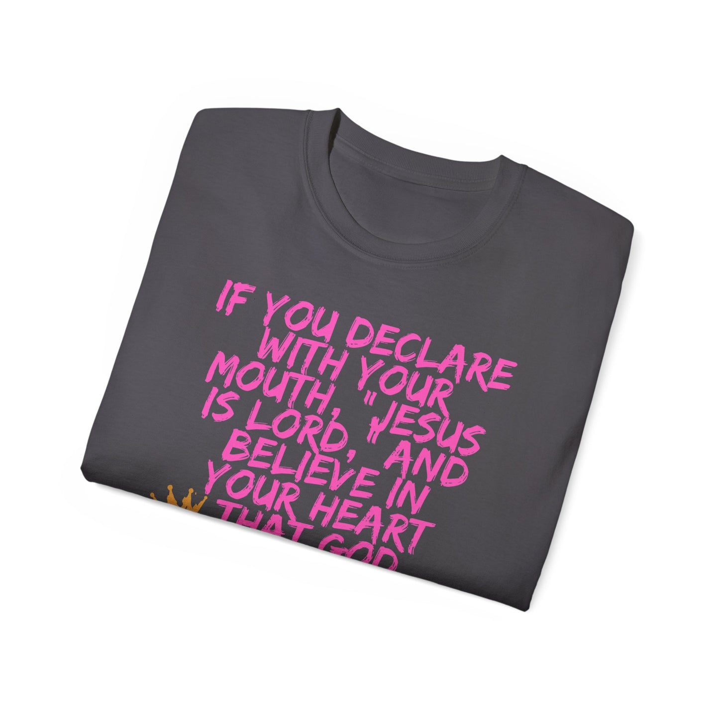 Romans 10:9 Ultra Cotton Tee, Inspirational Christian T-Shirt, Bible Verse Tee