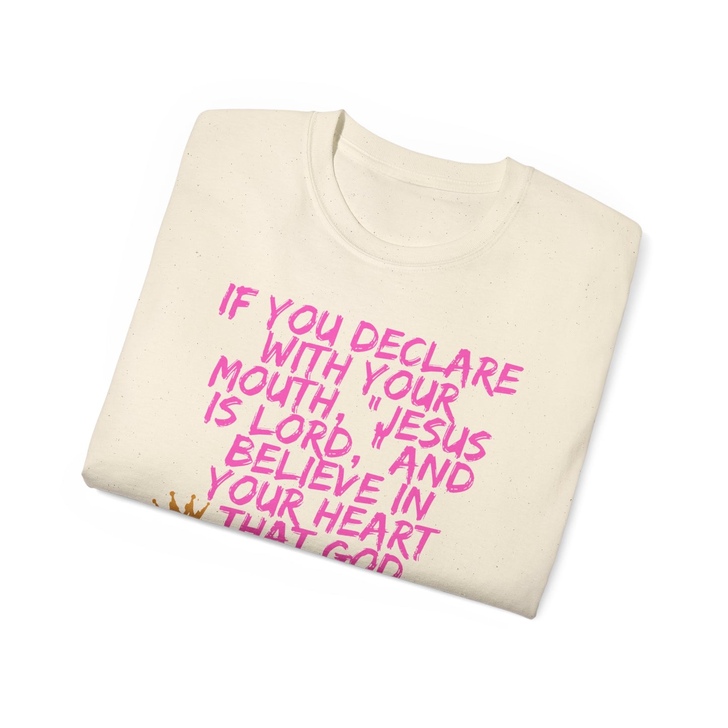 Romans 10:9 Ultra Cotton Tee, Inspirational Christian T-Shirt, Bible Verse Tee