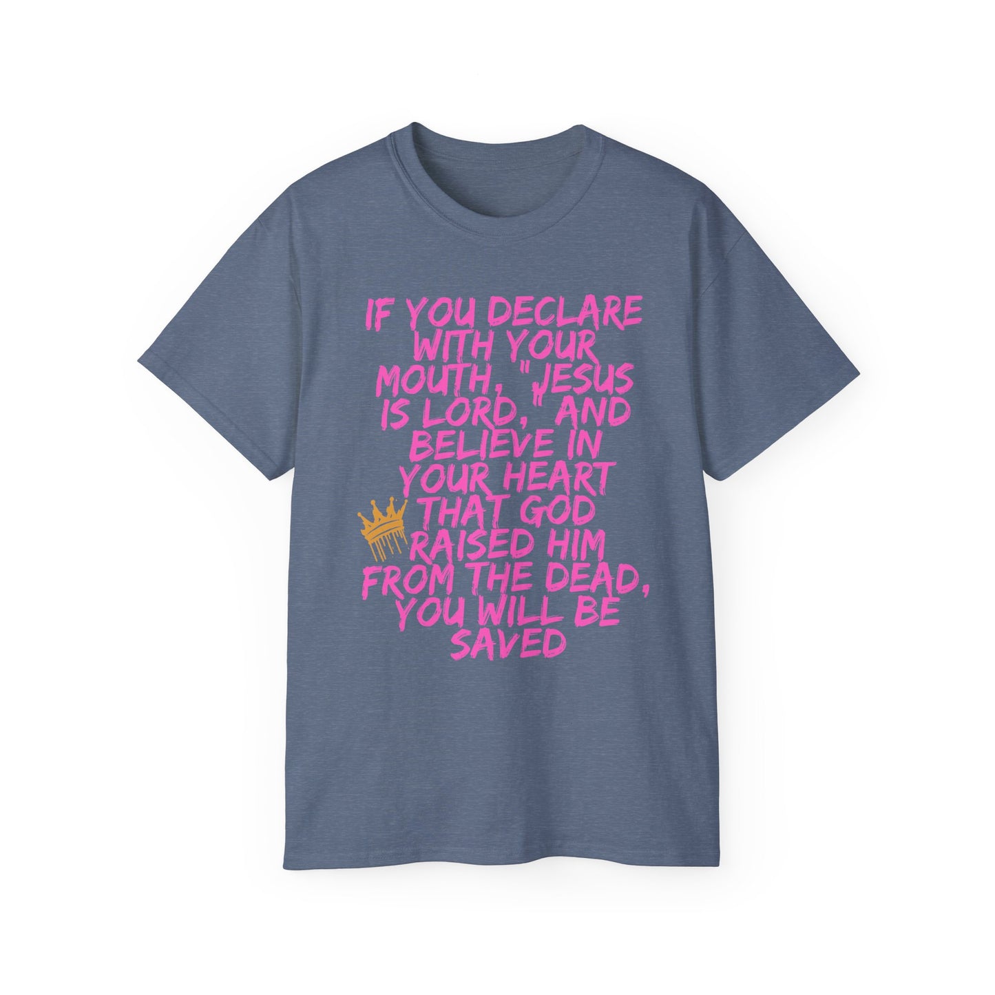Romans 10:9 Ultra Cotton Tee, Inspirational Christian T-Shirt, Bible Verse Tee