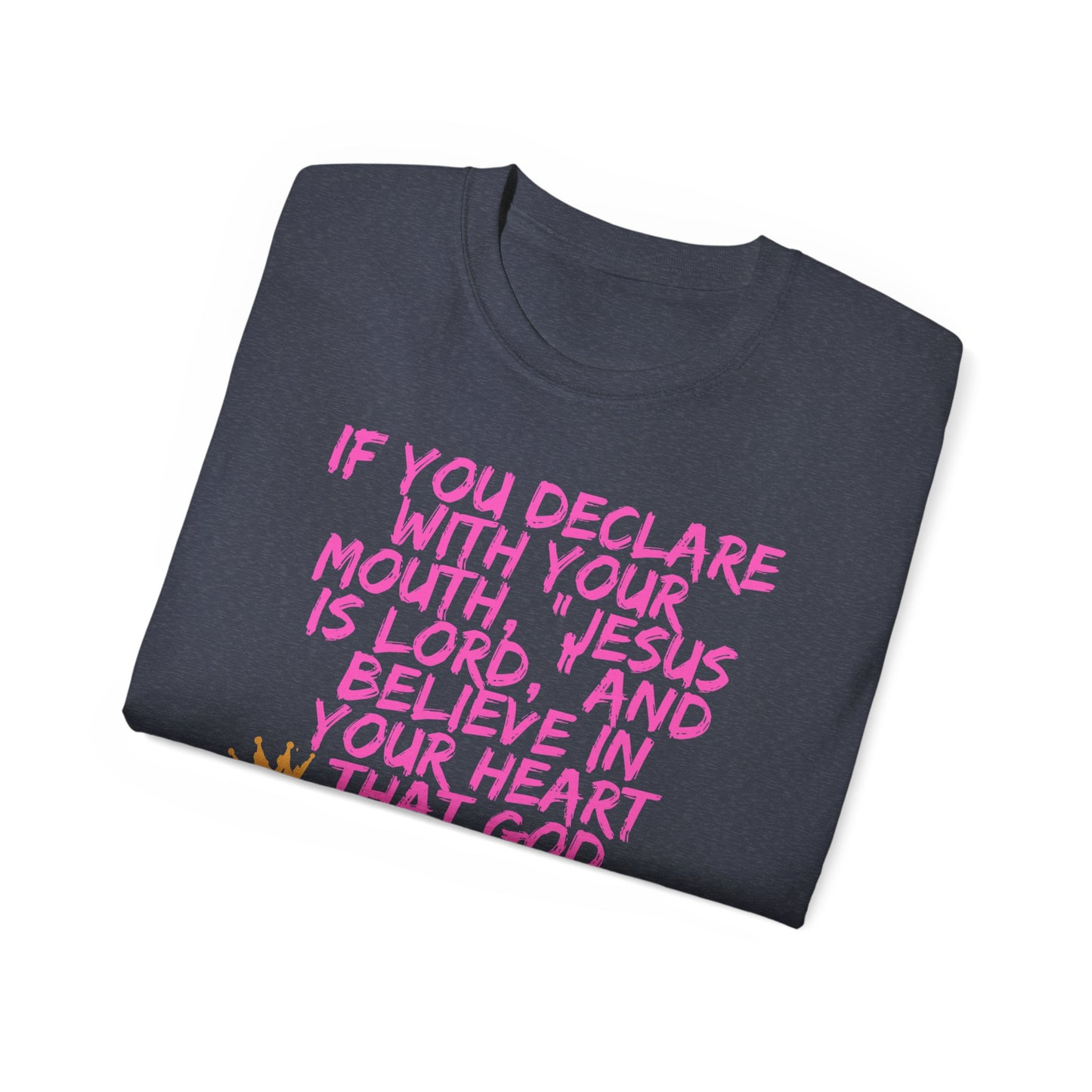Romans 10:9 Ultra Cotton Tee, Inspirational Christian T-Shirt, Bible Verse Tee