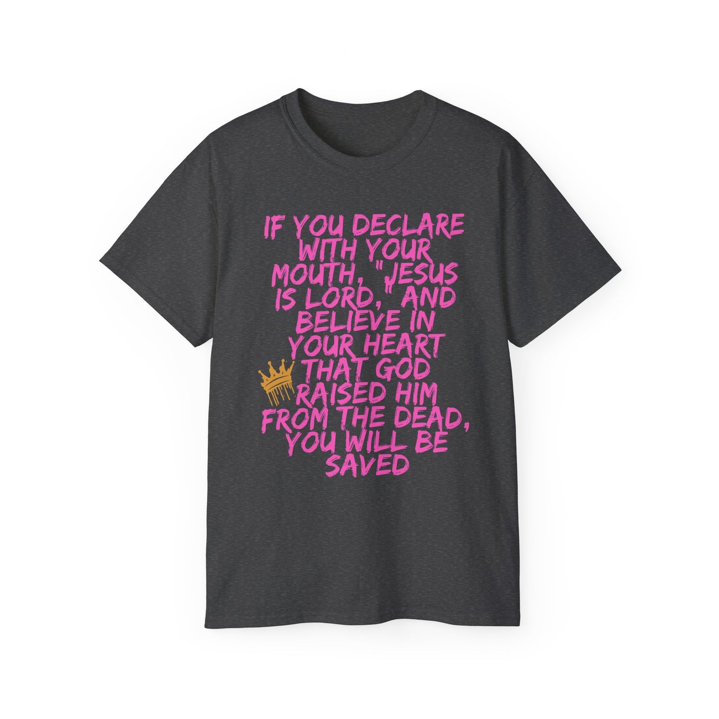 Romans 10:9 Ultra Cotton Tee, Inspirational Christian T-Shirt, Bible Verse Tee