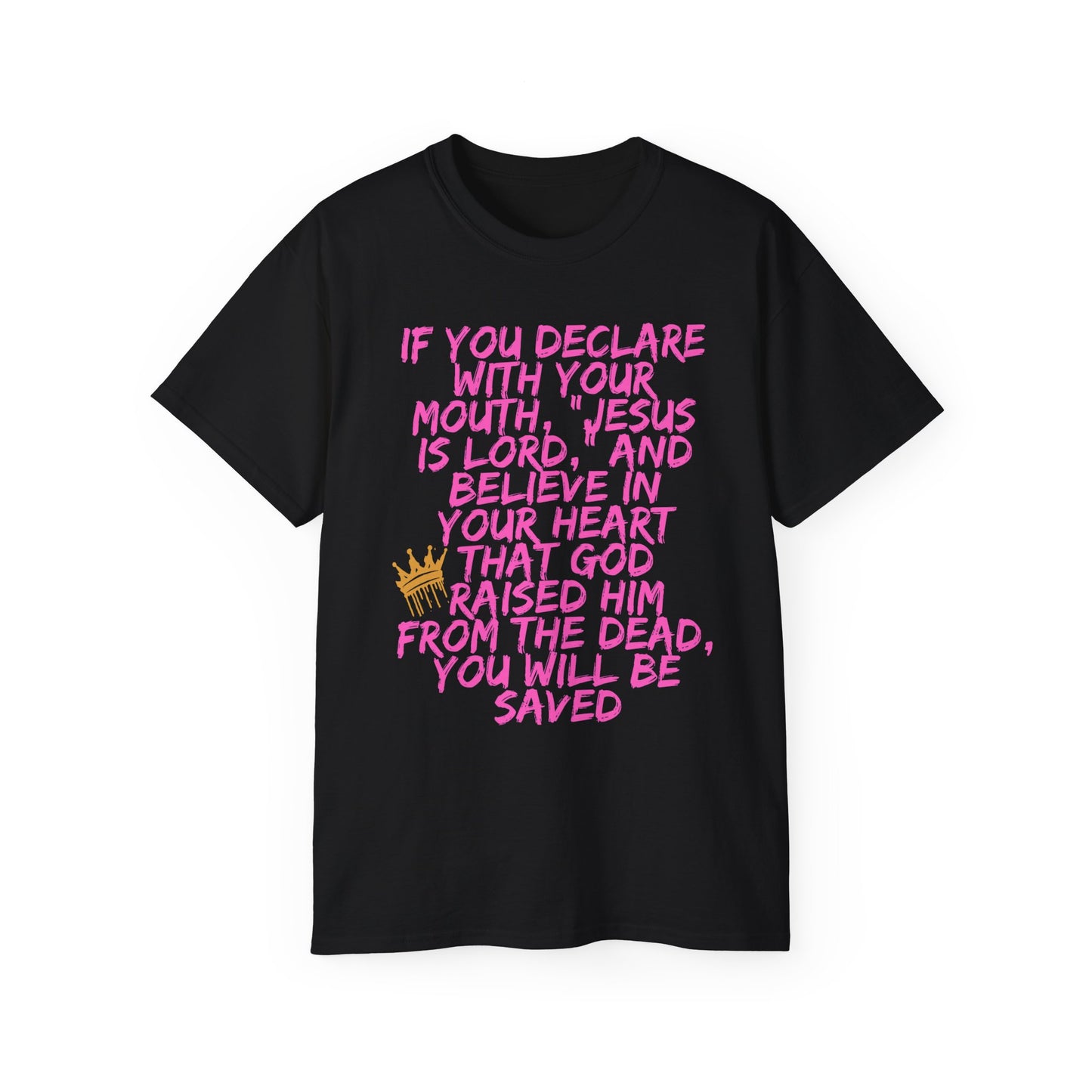 Romans 10:9 Ultra Cotton Tee, Inspirational Christian T-Shirt, Bible Verse Tee