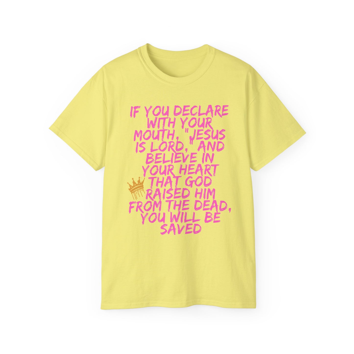 Romans 10:9 Ultra Cotton Tee, Inspirational Christian T-Shirt, Bible Verse Tee