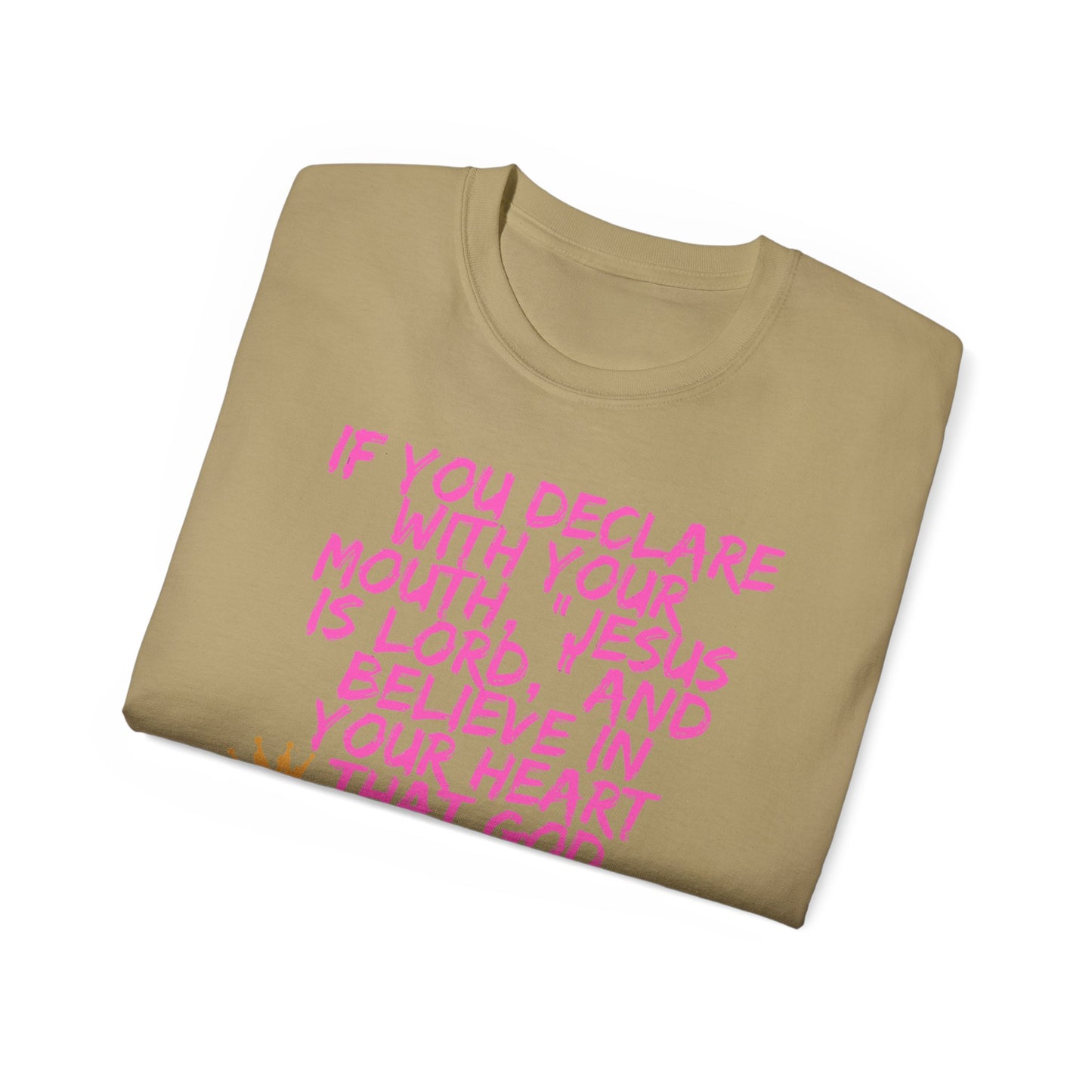 Romans 10:9 Ultra Cotton Tee, Inspirational Christian T-Shirt, Bible Verse Tee