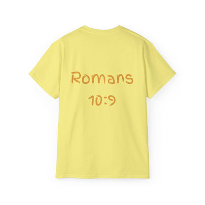 Romans 10:9 Ultra Cotton Tee, Inspirational Christian T-Shirt, Bible Verse Tee
