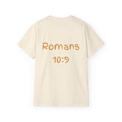Romans 10:9 Ultra Cotton Tee, Inspirational Christian T-Shirt, Bible Verse Tee