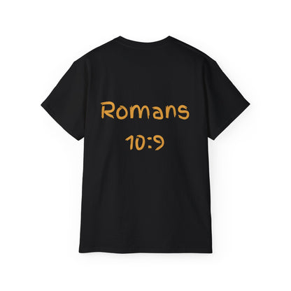 Romans 10:9 Ultra Cotton Tee, Inspirational Christian T-Shirt, Bible Verse Tee