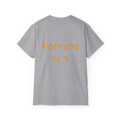 Romans 10:9 Ultra Cotton Tee, Inspirational Christian T-Shirt, Bible Verse Tee