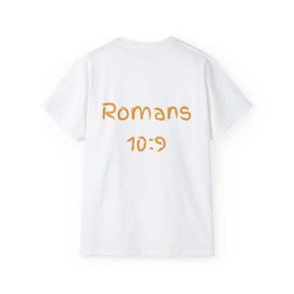 Romans 10:9 Ultra Cotton Tee, Inspirational Christian T-Shirt, Bible Verse Tee