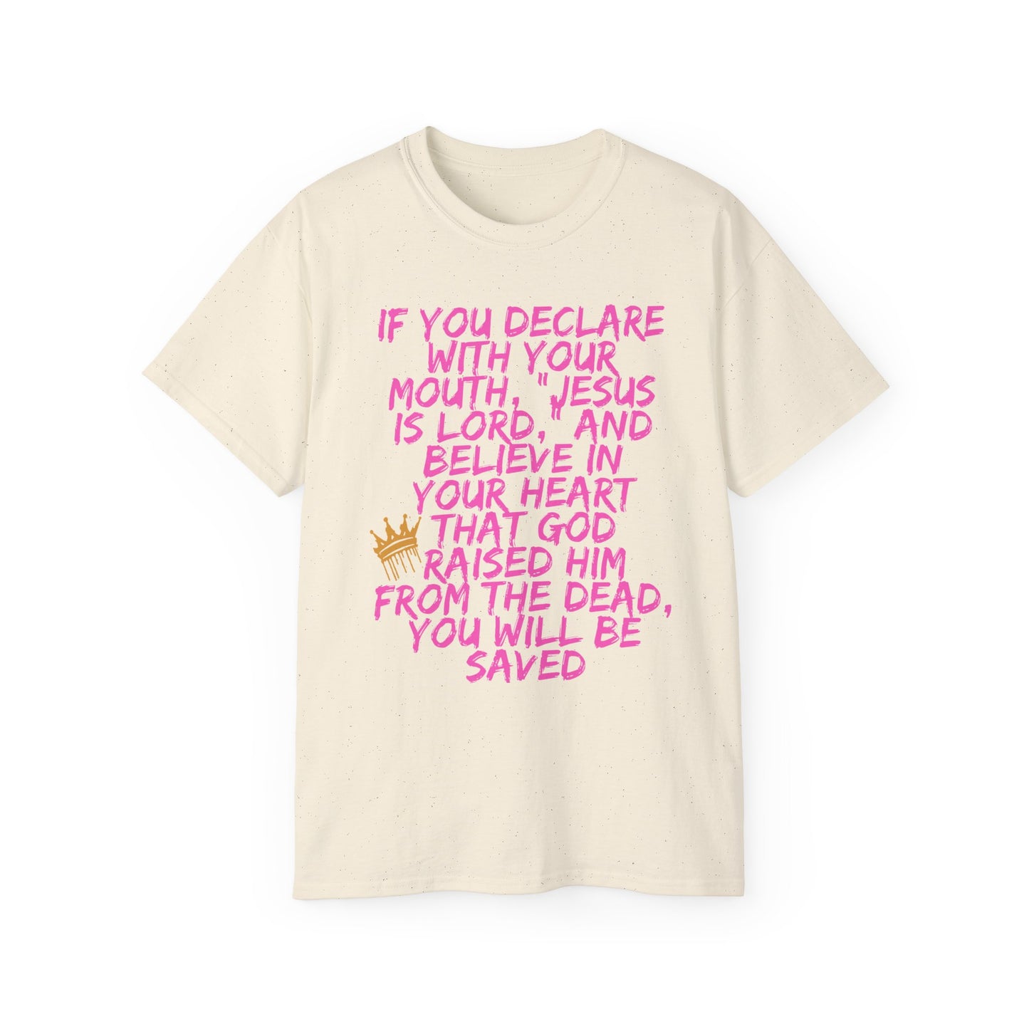 Romans 10:9 Ultra Cotton Tee, Inspirational Christian T-Shirt, Bible Verse Tee